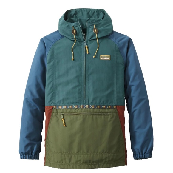 LL Bean Mountain Classic Anorak Jacket Multi Color Pullover - Picture 1 of 8